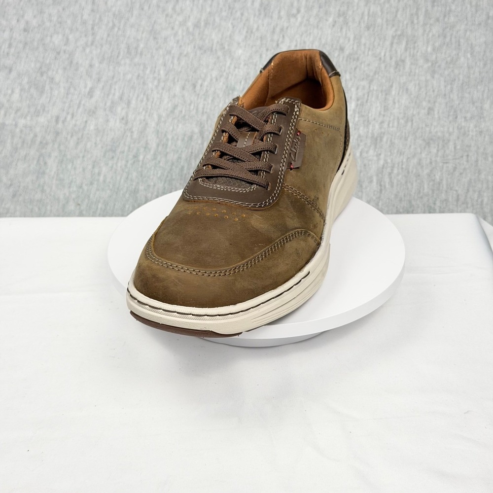 Clarks Craftwell Lace Beeswax Leather Mens 9.5 Wide Brown Sneakers 26184701 - Picture 3 of 12